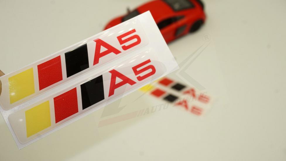 Audi A5 Logo 3M 3D Damla Silikon Torpido Bagaj Çamurluk Logo Amblem Arma Seti