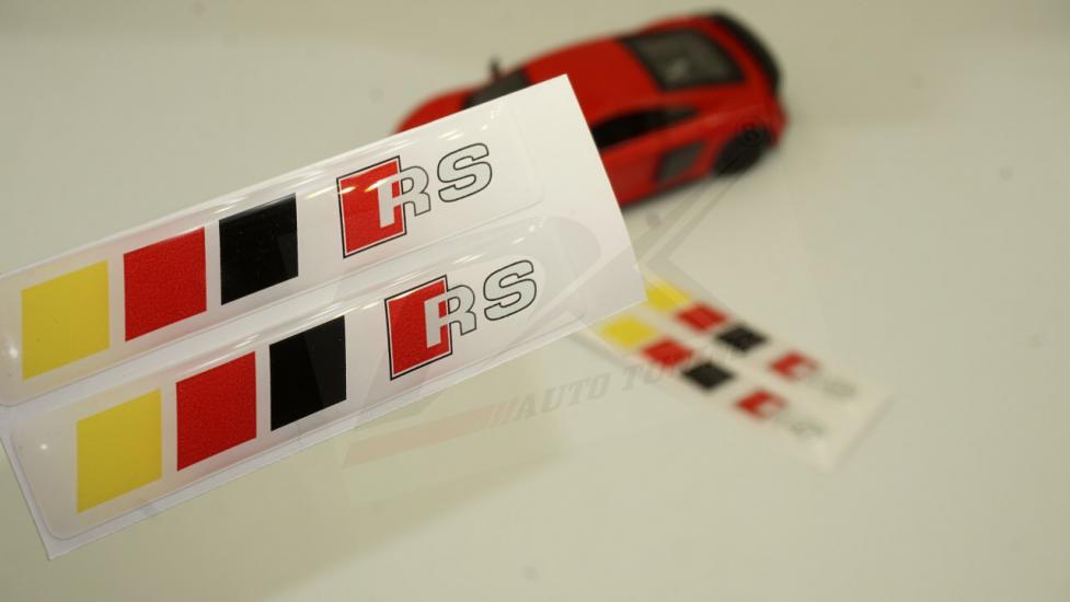 Audi RS Logo 3M 3D Damla Silikon Torpido Bagaj Çamurluk Logo Amblem Arma Seti