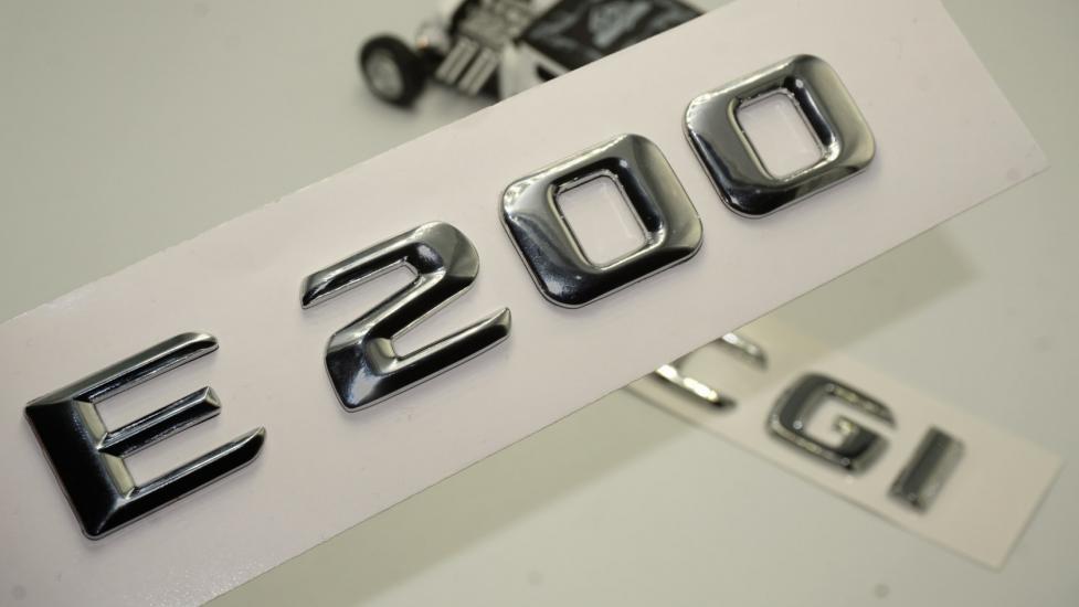 Benz E 200 CGi Bagaj Krom Metal 3M 3D Yazı Logo