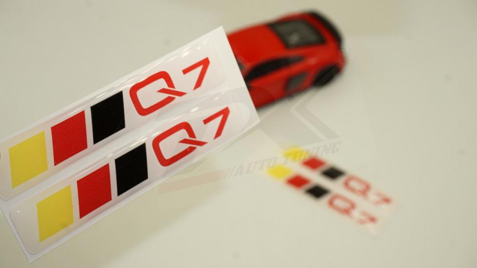 Audi Q7 Logo 3M 3D Damla Silikon Torpido Bagaj Çamurluk Logo Amblem Arma Seti