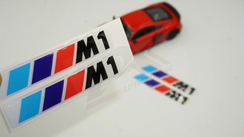 Bmw M1 Logo 3M 3D Damla Silikon Torpido Bagaj Çamurluk Logo Amblem Arma Seti