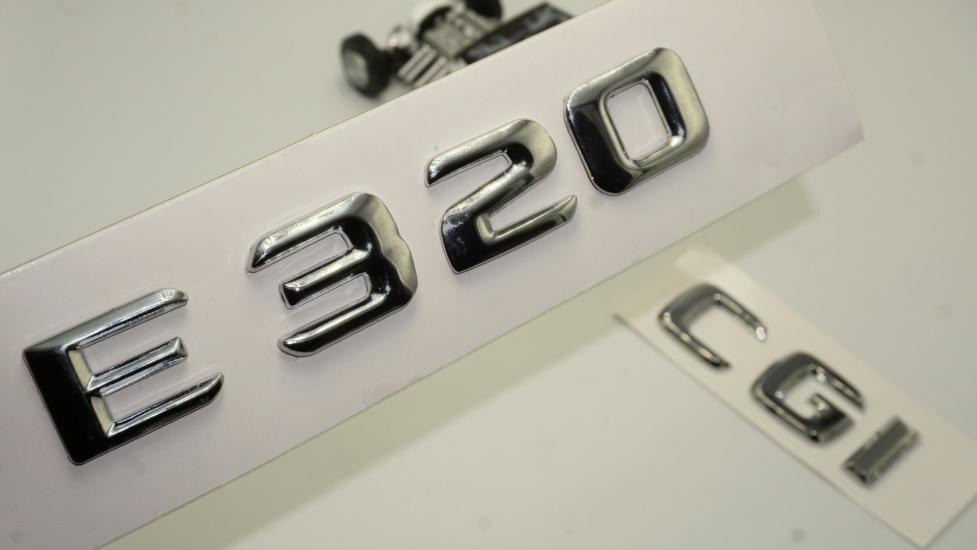 Benz E 320 CGi Bagaj Krom Metal 3M 3D Yazı Logo