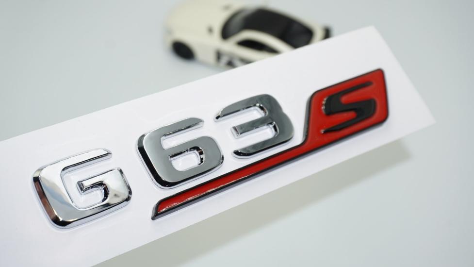 DK Tuning G63S Bagaj Kırmızı Krom ABS 3M 3D Yazı Logo Benz İle Uyumlu