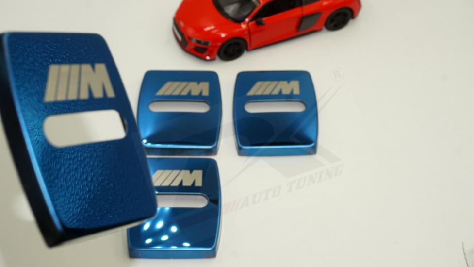 Bmw M Krom Metal 3M Kapı Kilidi Logo 4 Lü Set