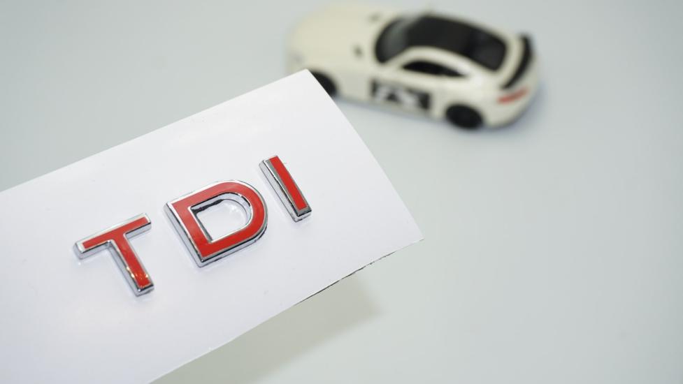DK Tuning TDi 3 Kırmızı Bagaj Krom ABS Yazı Logo Skoda İle Uyumlu