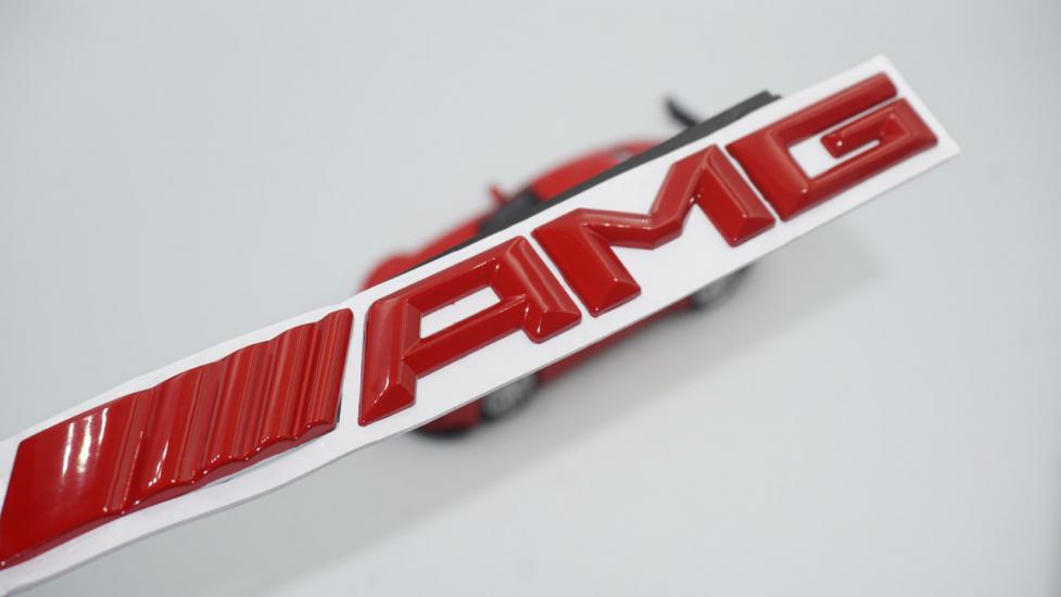 Mercedes Benz AMG Bagaj Kırmızı Metal 3M 3D Yazı Logo Yeni Versiyon