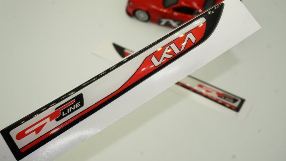 Kia GT Line Sportage Yan Aynalar Ve Çamurluk Yanı Damla Desen Bıçak Logo Arma Seti