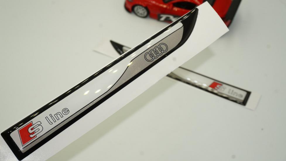 Audi S Line TT TTS Yan Aynalar Ve Çamurluk Yanı Damla Desen Bıçak Logo Arma Seti