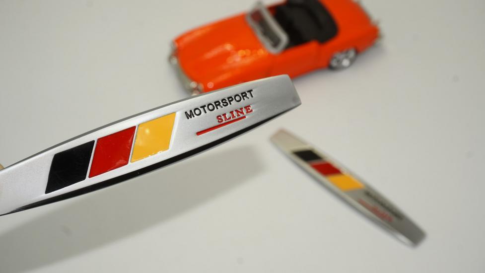 Audi S Line Motorsport Logo Yan Çamurluk 3M 3D Krom Metal Logo Amblem