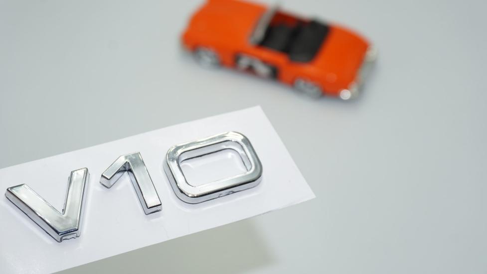DK Tuning V10 3M 3D Krom ABS Bagaj Logo Amblem Audi İle Uyumlu