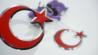 Turkey Bayrak Flag Krom Metal Body Plaka 3M Logo Seti