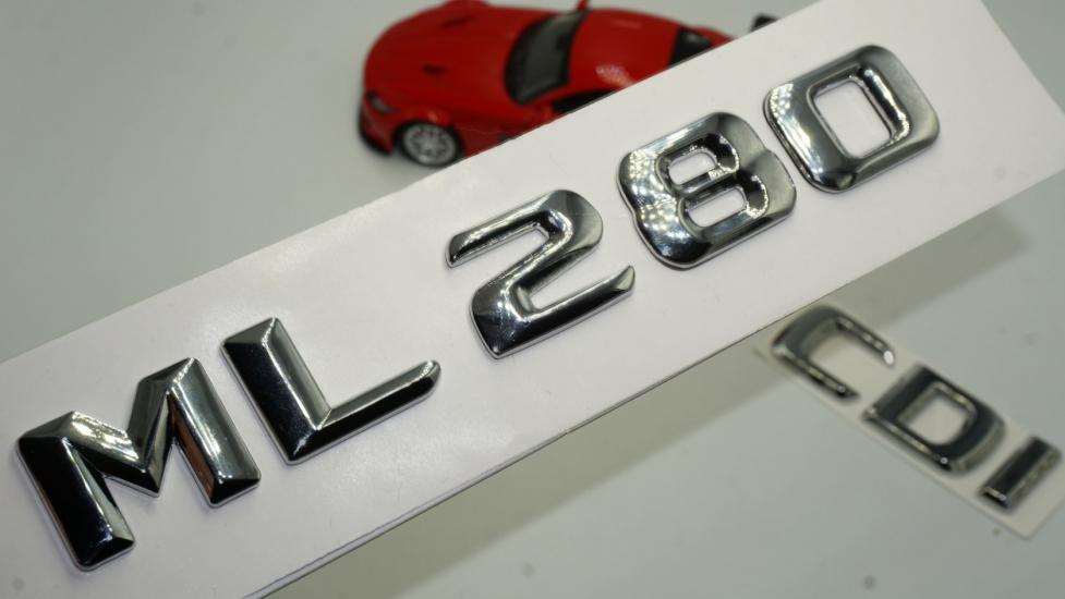 Benz ML 280 CDI Bagaj Krom Metal 3M 3D Yazı Logo