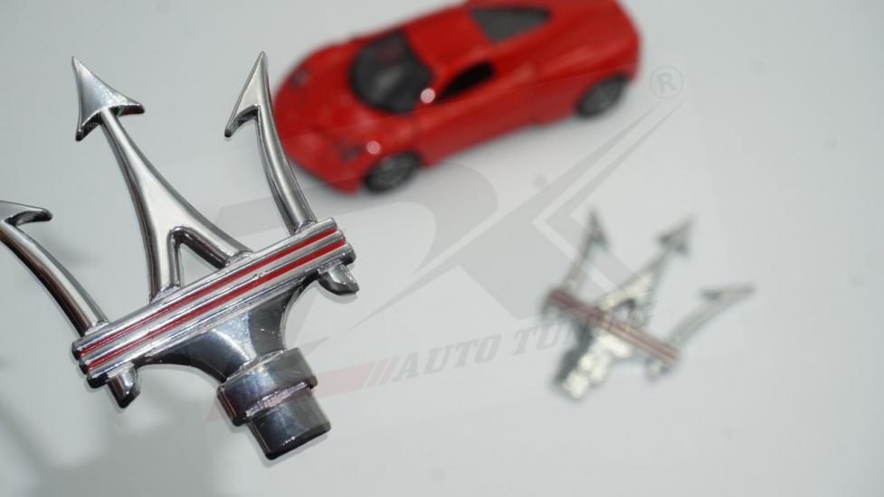 Maserati Ghibli Levante Gransport Quattroporte Krom Metal 3M 3D Yan Rozet Amblem Seti