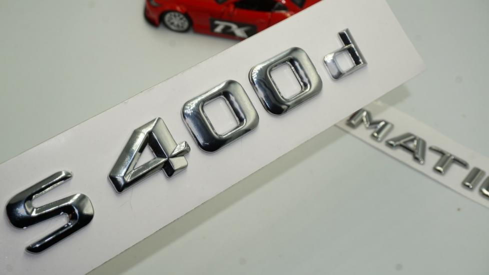 Benz S400d 4Matic Bagaj Krom Metal 3M 3D Yazı Logo