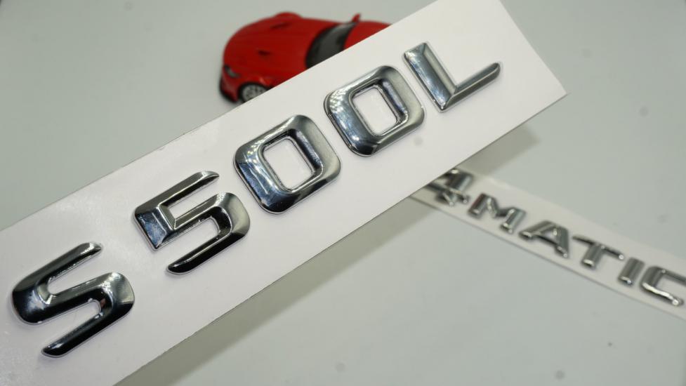 Benz S500L 4Matic Bagaj Krom Metal 3M 3D Yazı Logo