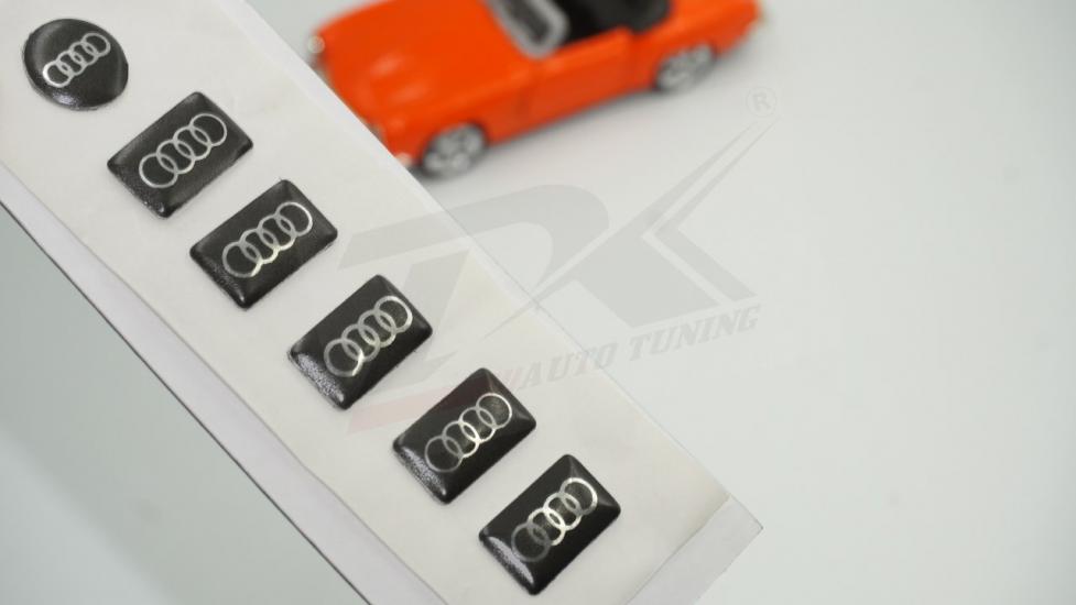 Audi Cam Açma Jant Torpido Direksiyon Metal Sticker Logo Seti