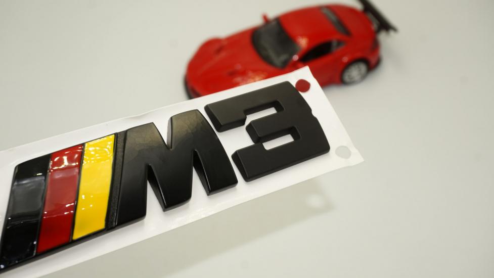 Bmw M3 Bagaj 3M 3D Siyah Metal Logo Amblem
