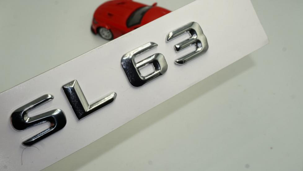 Benz SL 63 Bagaj Krom Metal 3M 3D Yazı Logo