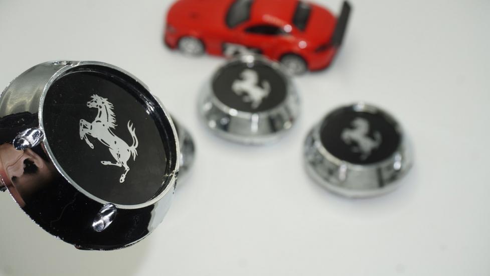 Ferrari Logo Konik Jant Göbek Kapağı Seti 68mm