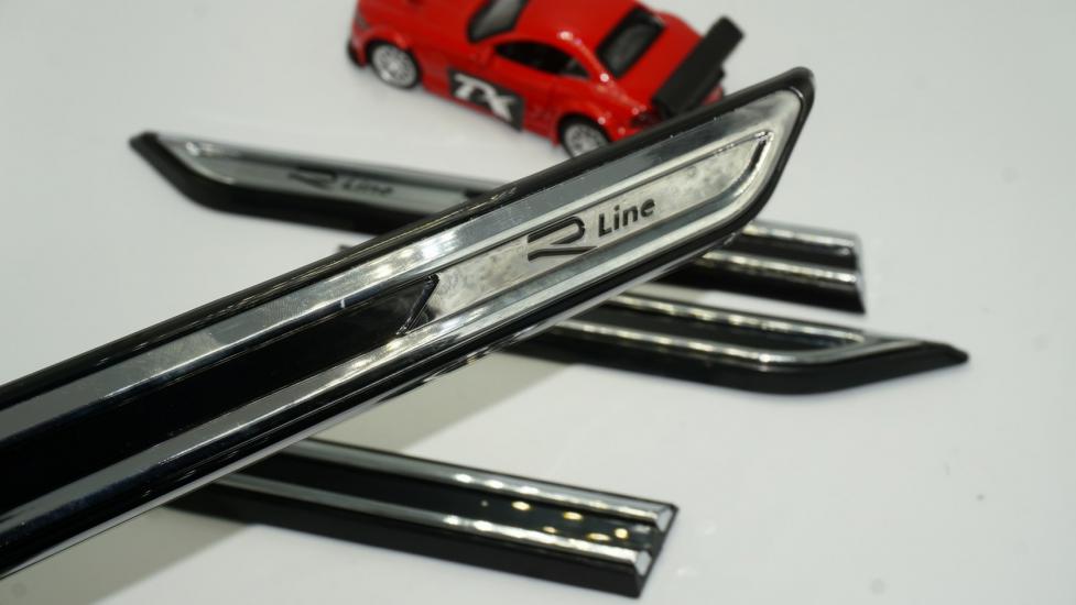 Volkswagen VW R Line 3M 3D Yan Çamurluk Krom Bıçak Logo Arma