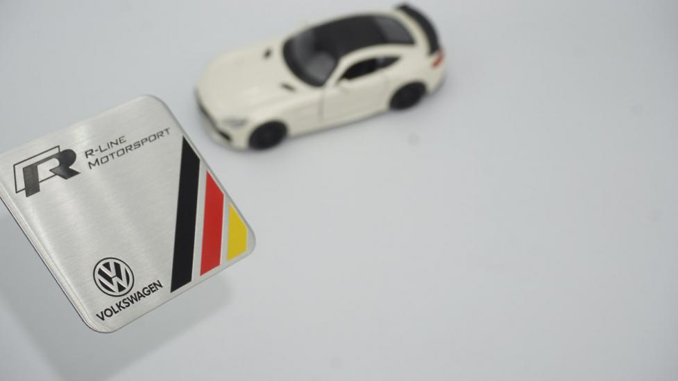 VW Volkswagen R Line Krom Metal Body Plaka 3M 3D Logo Amblem