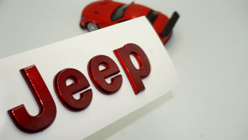 Jeep Kaput Bagaj 3M 3D Parlak Kırmızı Yazı Logo