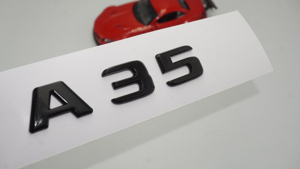 A 35 Bagaj Parlak Siyah ABS 3M 3D Yazı Logo