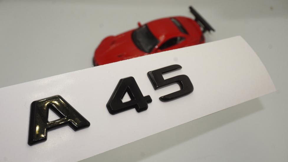A 45 Bagaj Parlak Siyah ABS 3M 3D Yazı Logo