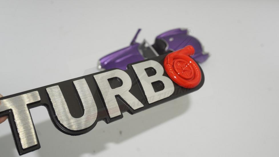 Turbo Spor Versiyon Bagaj Krom Metal Yazı Logo OEM Ürün