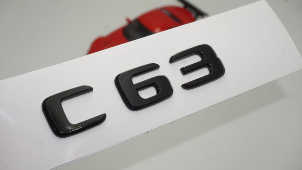 C 63 Bagaj Parlak Siyah ABS 3M 3D Yazı Logo