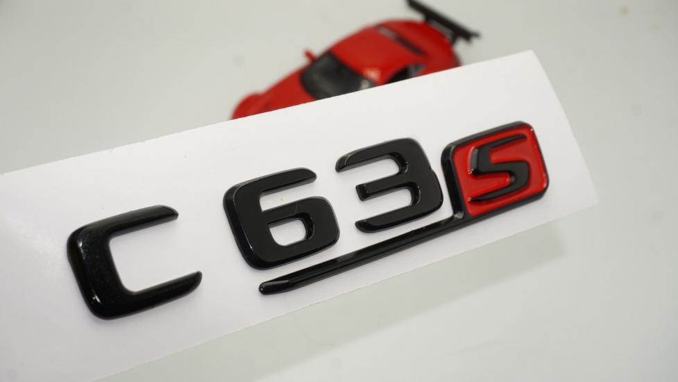 C 63S Bagaj Parlak Siyah ABS 3M 3D Yazı Logo