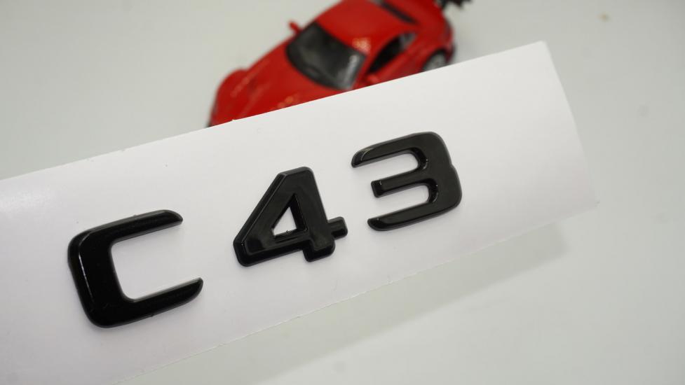 C 43 Bagaj Parlak Siyah ABS 3M 3D Yazı Logo