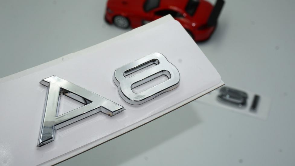 Audi A8 50 TFSi Krom ABS 3M 3D Bagaj Yazı Logo Orjinal Ürün