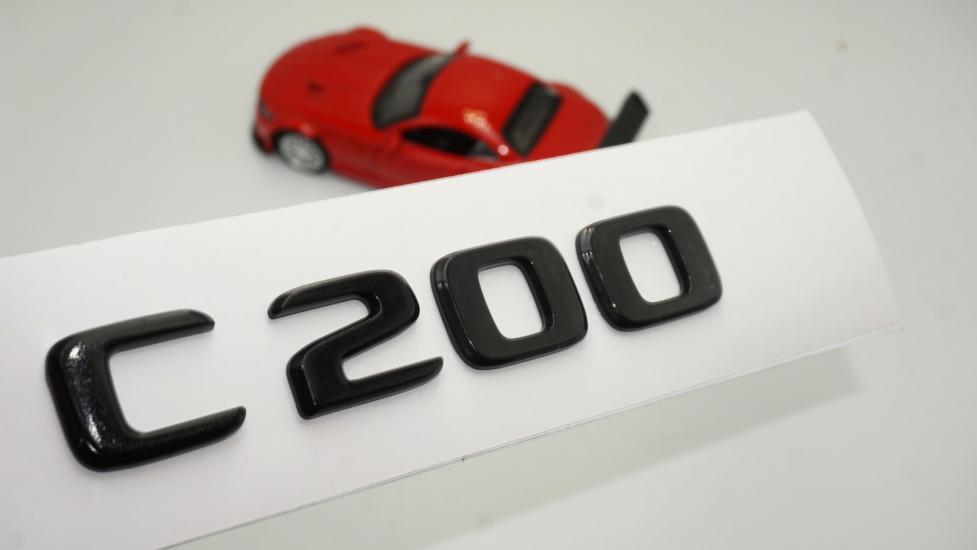 C 200 Bagaj Parlak Siyah ABS 3M 3D Yazı Logo