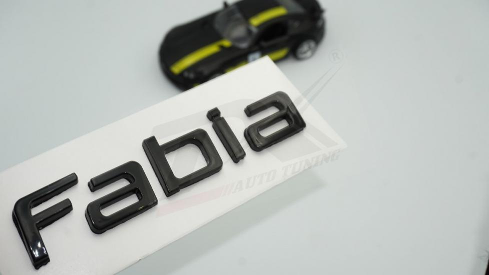Skoda Fabia Bagaj Parlak Siyah ABS 3M 3D Yazı Logo Amblem