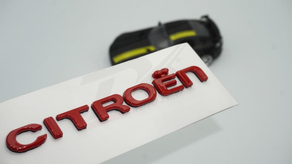 Citroen C3 C4 C5 B7 Bagaj Parlak Kırmızı ABS 3M 3D Yazı Logo Amblem