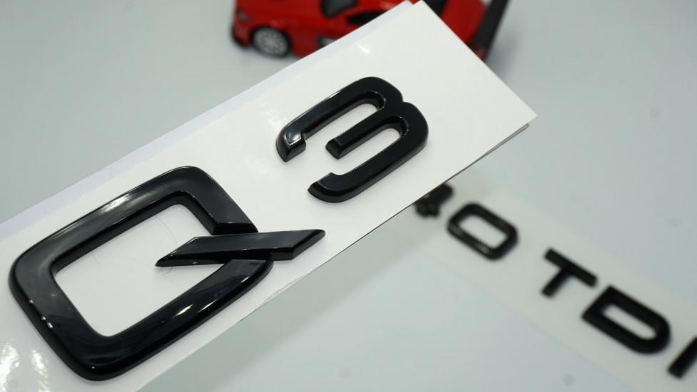 Audi Q3 40 TDi Parlak Siyah ABS 3M 3D Bagaj Yazı Logo Orjinal Ürün
