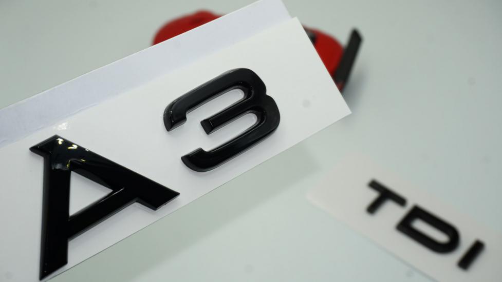 Audi A3 TDi Parlak Siyah ABS 3M 3D Bagaj Yazı Logo Orjinal Ürün