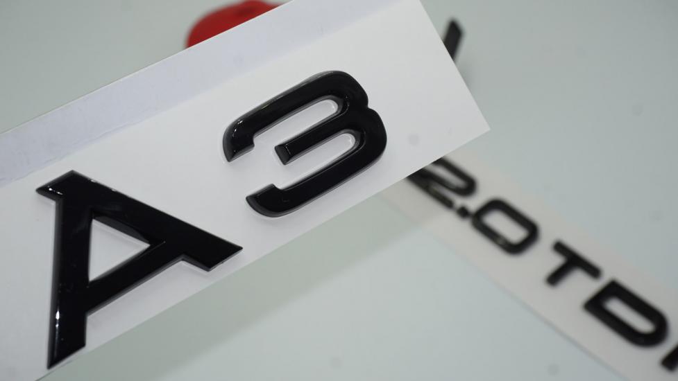 Audi A3 2.0 TDi Parlak Siyah ABS 3M 3D Bagaj Yazı Logo Orjinal Ürün