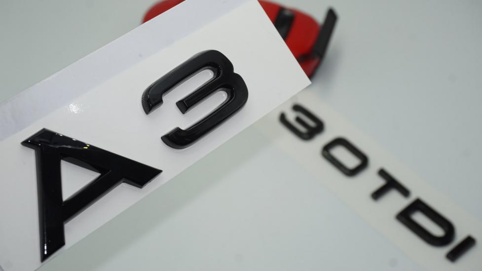 Audi A3 30 TDi Parlak Siyah ABS 3M 3D Bagaj Yazı Logo Orjinal Ürün