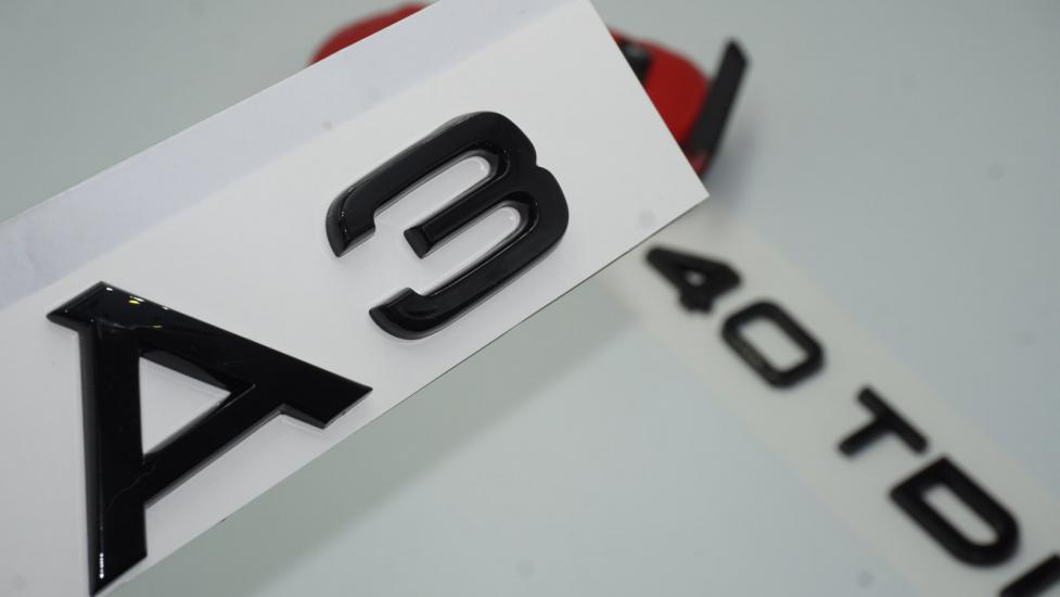 Audi A3 40 TDi Parlak Siyah ABS 3M 3D Bagaj Yazı Logo Orjinal Ürün