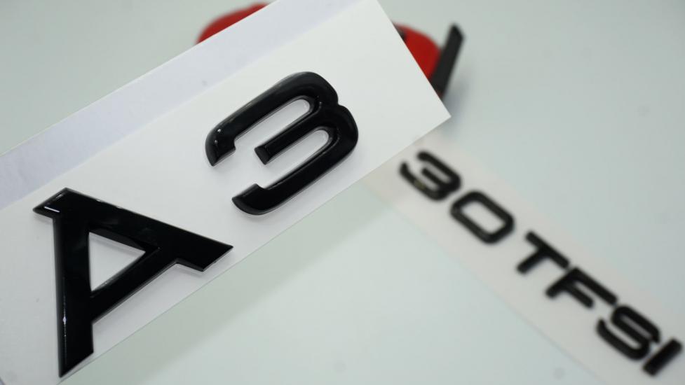 Audi A3 30 TFSi Parlak Siyah ABS 3M 3D Bagaj Yazı Logo Orjinal Ürün