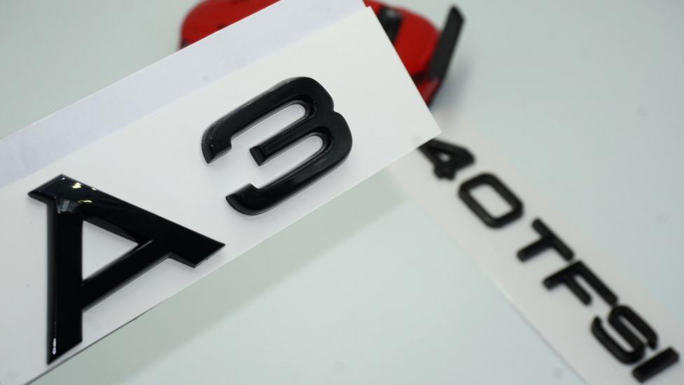 Audi A3 40 TFSi Parlak Siyah ABS 3M 3D Bagaj Yazı Logo Orjinal Ürün
