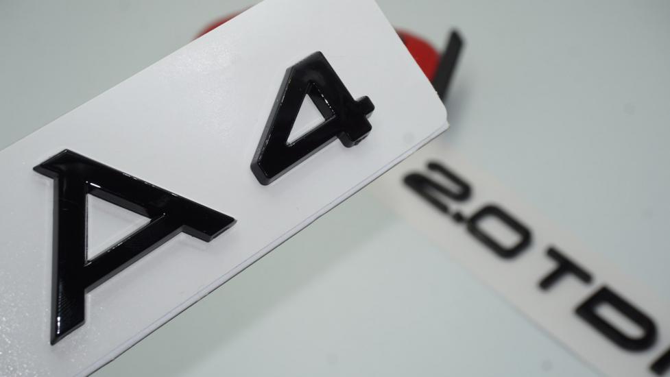 Audi A4 2.0 TDi Parlak Siyah ABS 3M 3D Bagaj Yazı Logo Orjinal Ürün