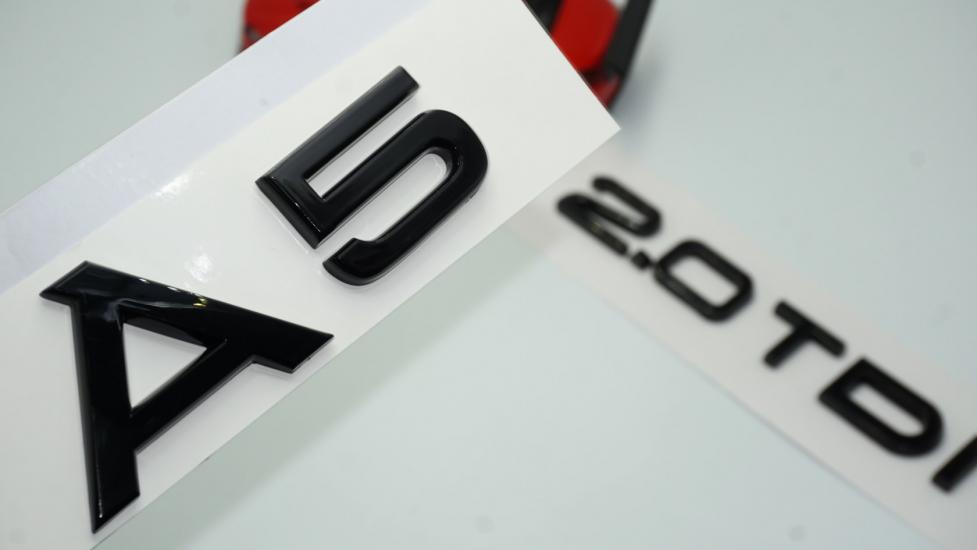 Audi A5 2.0 TDi Parlak Siyah ABS 3M 3D Bagaj Yazı Logo Orjinal Ürün