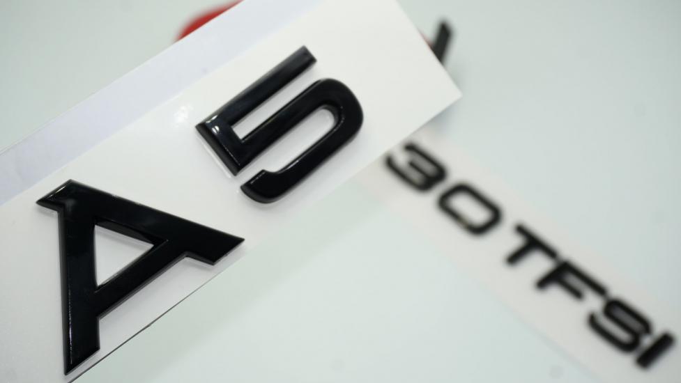 Audi A5 30 TFSi Parlak Siyah ABS 3M 3D Bagaj Yazı Logo Orjinal Ürün