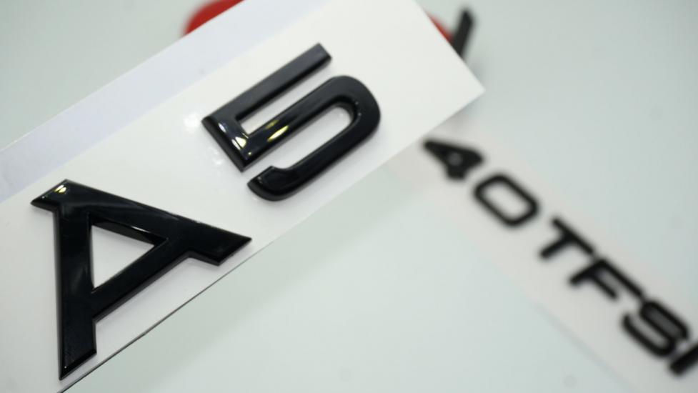 Audi A5 40 TFSi Parlak Siyah ABS 3M 3D Bagaj Yazı Logo Orjinal Ürün