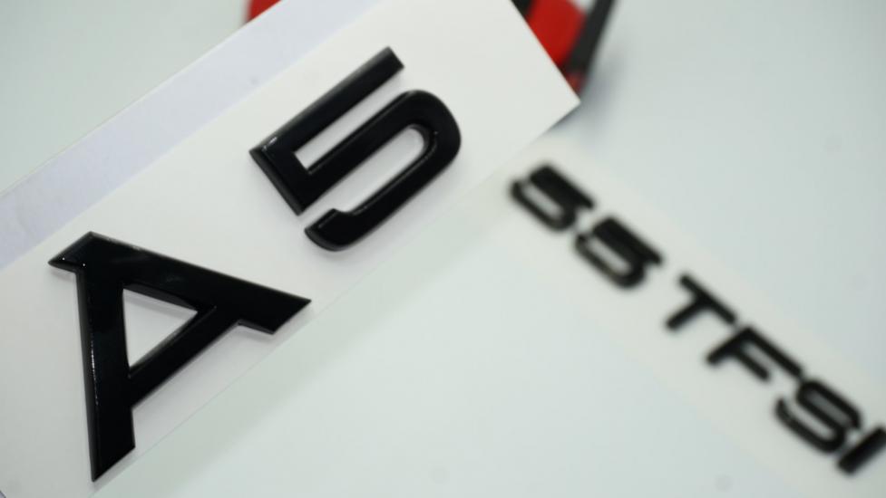Audi A5 55 TFSi Parlak Siyah ABS 3M 3D Bagaj Yazı Logo Orjinal Ürün
