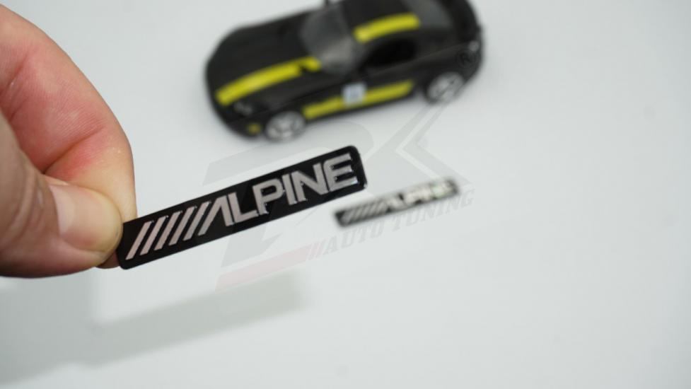 Alpine Hoparlör Krom Metal 3M Logo Amblem 2 Li Set