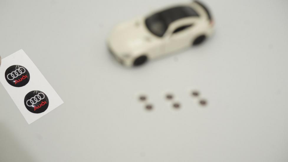 Audi Logo Jant Torpido Direksiyon 9mm Damla Sticker Logo Seti